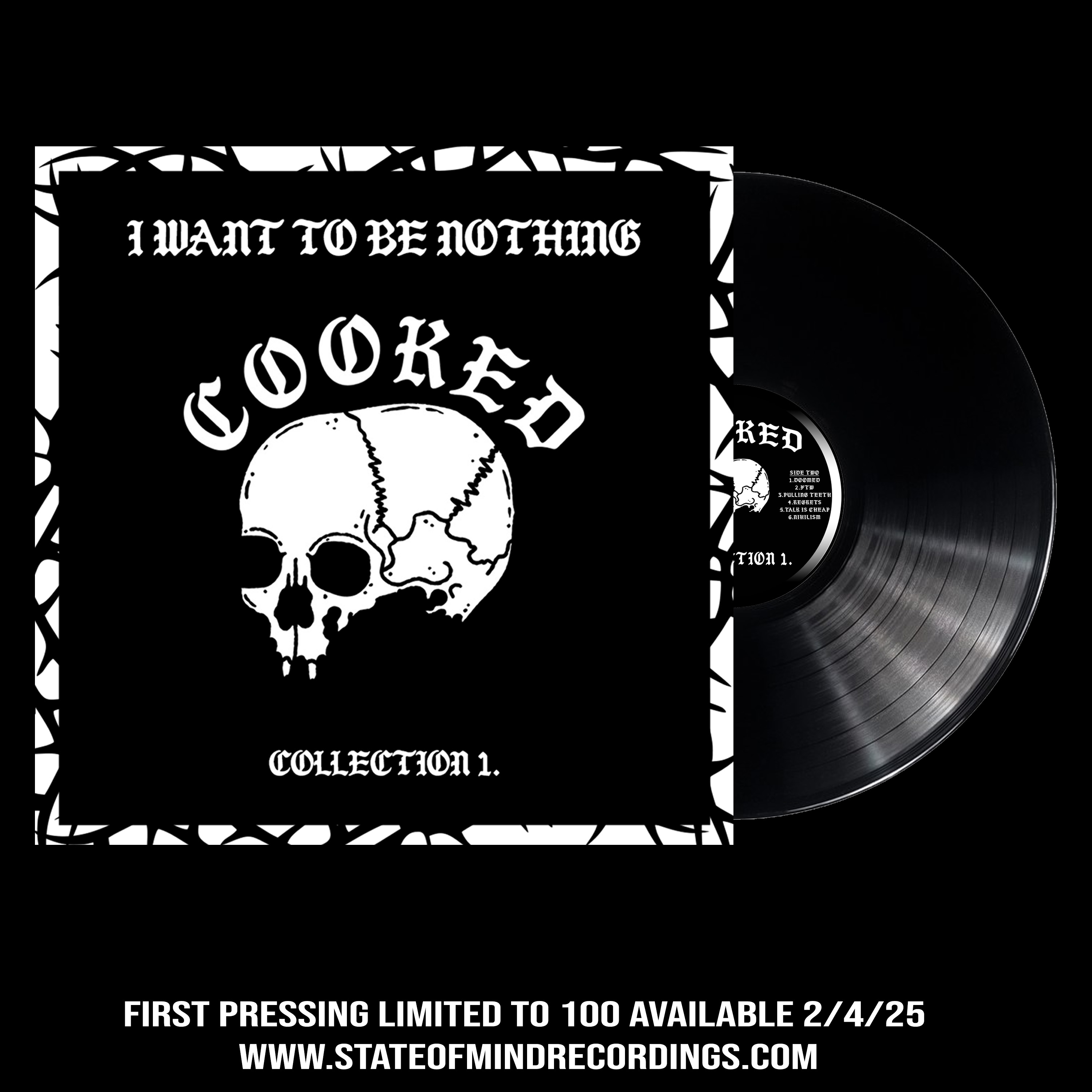 (image for) COOKED - I Want To Be Nothing - Collection 1 LP (w/PATCH /25 magnet and poster)